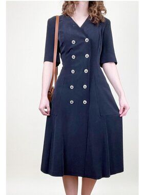 Givenchy Embroidered Butterfly Midi Dress Preppy Fit Flare Coastal Nautical Prep